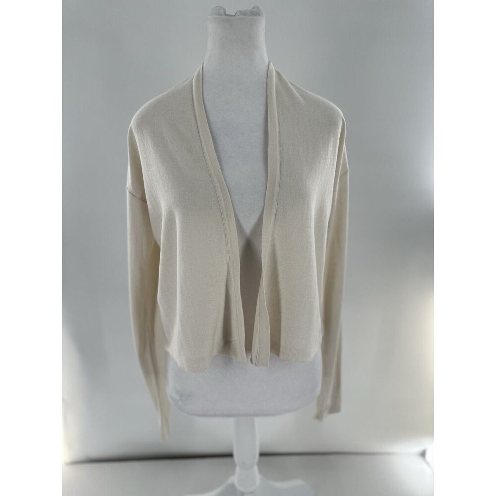 Kinross Cashmere Dress Cardigan Sz S Silk Ivory Dainty Old Money Quiet Luxury - Picture 2 of 7